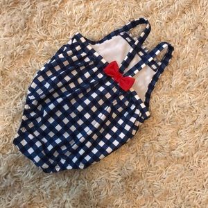 NEW adorable plaid baby swimsuit! ❤️💙